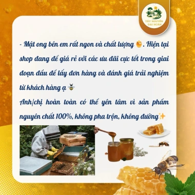 Mật ong trắng 1L nguyên chất 100% - Cam kết chính hãng Tây Nguyên Đại Ngàn, giảm 20% 3