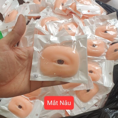Mắt silicone 5D mềm dẻo màu nâu xanh - luyện sợi, phun mí, ưu đãi 25.000 VND 2