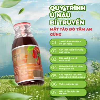 Mật táo đỏ Tâm An Gừng 250ml - Tăng sức đề kháng, giảm cân, giá chỉ 178.200₫