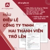 Mẫu Điều lệ Công ty TNHH hai thành viên chuẩn pháp lý + Hướng dẫn soạn thảo chi tiết - 50.000đ