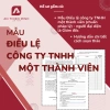 Mẫu Điều lệ Công ty TNHH một thành viên chuẩn pháp lý + hướng dẫn soạn thảo - Giá 50.000₫
