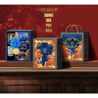 Mẫu Hot 2.026 Set Hộp Đựng Quà Tết Song Mã Phi Vân 1 Set + Túi Giá 65.000 4