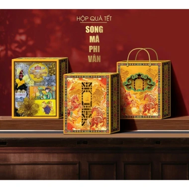 Mẫu Hot 2.026 Set Hộp Đựng Quà Tết Song Mã Phi Vân 1 Set + Túi Giá 65.000 8