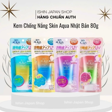 Mẫu mới Skin Aqua Tone Up 80g - Kem chống nắng Nhật Bản, dưỡng da, giảm thâm, chỉ 168k