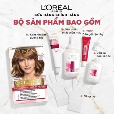 Màu nhuộm dưỡng tóc phủ bạc gấp 3 L'Oreal Excellence Crème 172ml - Bảo vệ, 195k 4