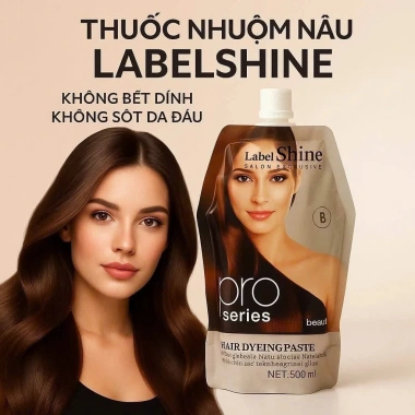 Màu Nhuộm Phủ Bạc Label Shine 500ml x2 - Đen, Nâu Tự Nhiên, Bền Màu, Giá Ưu Đãi 125k 3