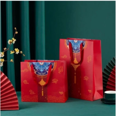 Mẫu rồng 5 chiếc - Quà tặng hộp giấy đỏ năm mới, giỏ quà đám cưới tài lộc, quà Tết sinh nhật 8.500 VND 9
