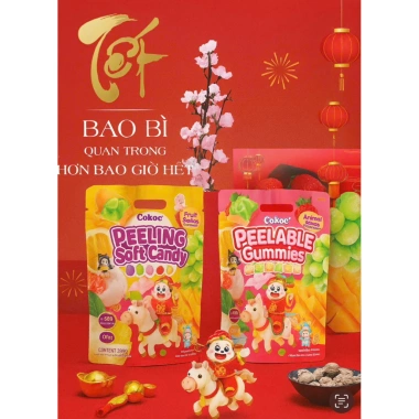 Mẫu Tết 2.026 Kẹo dẻo trái cây Bobo Cokoc hình thú Gói to 300‑375g Giá 74.000₫ 2 Mẫu Tết 2.026 Kẹo dẻo trái cây Bobo Cokoc hình thú Gói to 300‑375g Giá 74.000₫ 2