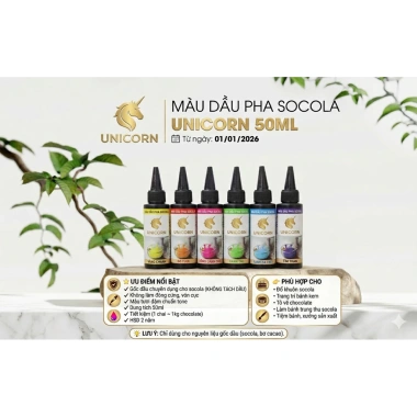 Màu thực phẩm gốc dầu 50ml - Màu dầu pha socola, cho bánh thơm ngon, chỉ 38.900₫ Màu thực phẩm gốc dầu 50ml - Màu dầu pha socola, cho bánh thơm ngon, chỉ 38.900₫