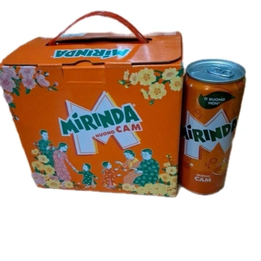 Mẫu Xuân Hộp Quà Tết Mirinda Cam 6 Lon 320ml - Đậm Đà, Thơm Ngon, Quà Tặng 80.996