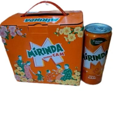 Mẫu Xuân Hộp Quà Tết Mirinda Cam 6 Lon 320ml - Đậm Đà, Thơm Ngon, Quà Tặng 80.996