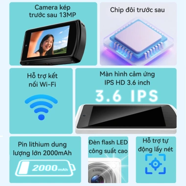 Máy Ảnh AI Mini DC310 13MP - Nhận Diện Vạn Vật Học Sinh, Trẻ Em - Giá 1.955.000