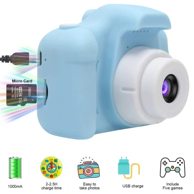 Máy ảnh đồ chơi bé mini kỹ thuật số 8MP HD chống sốc, pin sạc - Giá ưu đãi 89k