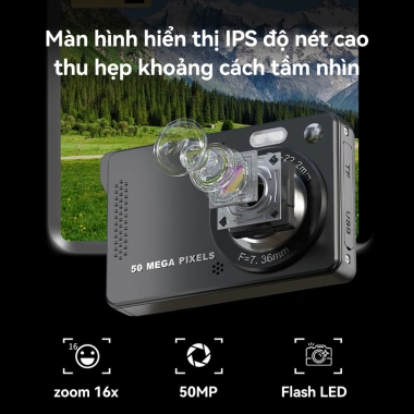 Máy Ảnh Kỹ Thuật Số CLUBLU M08 4K Zoom 50MP AF Tự Động Mini Dành Cho Học Sinh Giá Rẻ 8