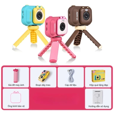 Máy Ảnh Kỹ Thuật Số Mini 1.080P 48MP Màn Hình IPS 2.4 inch Kèm Thẻ Nhớ Đầu Đọc Cho Bé - Giá 558.000 VND