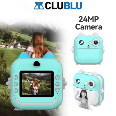 Máy Ảnh Mini In Nhiệt CLUBLU 24MP 720P Camera Cute 3 Cuộn Giấy Giá 550k