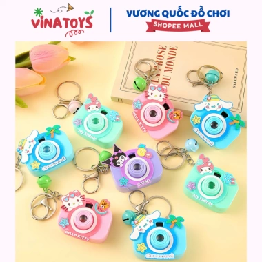Máy ảnh mini VINATOYS chiếu hình ngộ ngĩnh cho bé - Dạ quang, treo móc khóa, chỉ 33k