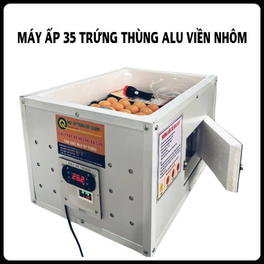 Máy Ấp Trứng 35 Trứng: Thùng Xốp & Nhôm Viền, Chạy Dây Nhiệt Cacbon, Đảo Tự Động, 719.000₫