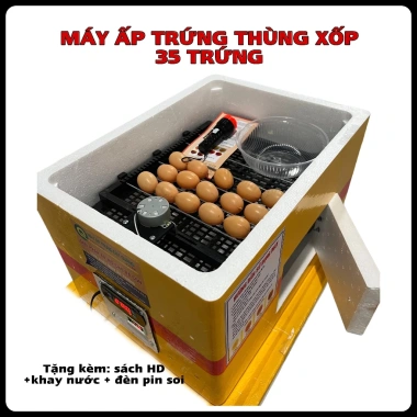 Máy Ấp Trứng 35 Trứng - Xốp, ALu Viền Nhôm, Cacbon, Ấp Gà Vịt Ngan Ngỗng - 730.000₫