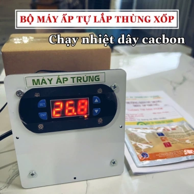 Máy ấp trứng Đất Quảng gắn thùng xốp, tạo nhiệt dây carbon – Nhiệt độ chuẩn, BH 1 năm, chỉ 269.000₫