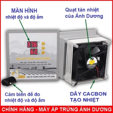 Máy Ấp Trứng Gà Mini P100 Ánh Dương Tự Lắp Thùng Xốp, Ấp Trứng Vịt, Giá Chỉ 490.000₫