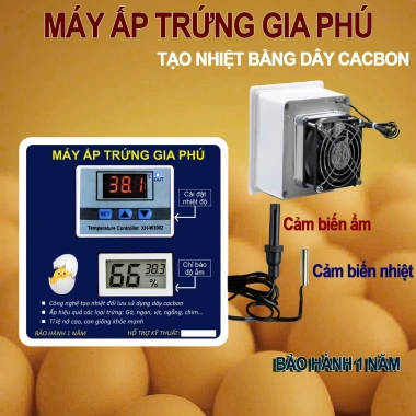 Máy ấp trứng gia cầm Gia Phú - Đảo trứng tay, lắp thùng xốp 10-100 trứng, giảm còn 210.000 VND