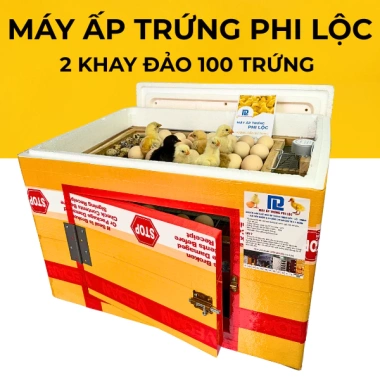Máy Ấp Trứng Thùng Xốp 2 Khay Đảo Tự Động, Phi Lộc, Ấp 100 Trứng – 1.399.000₫