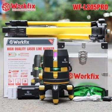 Máy Bắn Cos WORKFIX WF-LS05PRO Cân Bằng Laser 5 Tia Xanh Bluetooth, Điều Khiển Từ Xa, Giá 1.479.000 VND