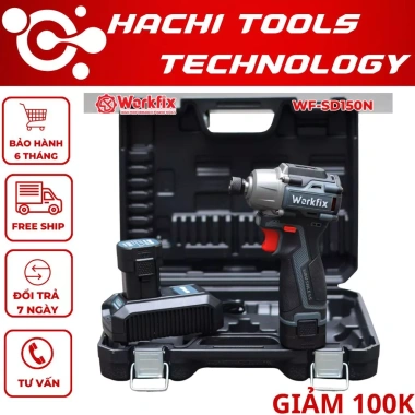Máy bắn vít WORKFIX WF-SD150N 16.8V-2 pin sạc, 150Nm, 3 tốc độ, không chổi than-1.153.000 VND Máy bắn vít WORKFIX WF-SD150N 16.8V-2 pin sạc, 150Nm, 3 tốc độ, không chổi than-1.153.000 VND