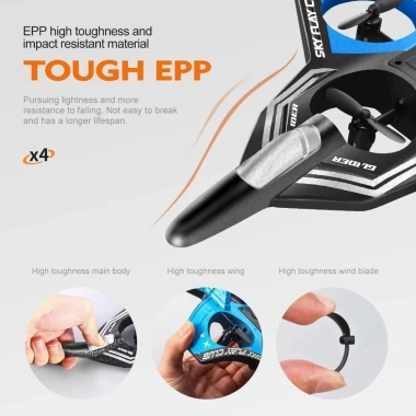 Máy bay chiến đấu tạo bọt RC 2.4G 4 động cơ, cảm biến trọng lực, bọt EPP bền bỉ - MAOYE66SY 6 Máy bay chiến đấu tạo bọt RC 2.4G 4 động cơ, cảm biến trọng lực, bọt EPP bền bỉ - MAOYE66SY 6