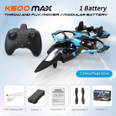 Máy bay điều khiển từ xa K500 Max RC 2.4G - Helicopter Jet, Foam Fighter, Đèn LED, Giá chỉ 271.700₫ 7