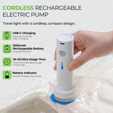 Máy bơm chân không điện DITIPOO – Mini du lịch, sạc lại, độ ồn thấp, nhẹ, túi nén di động – 210.980₫ 2