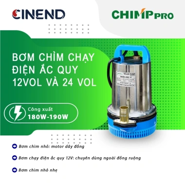 Máy bơm chìm CINEND 12V/24V chính hãng – Mạnh, chạy êm, an toàn, lắp đặt dễ dàng 2