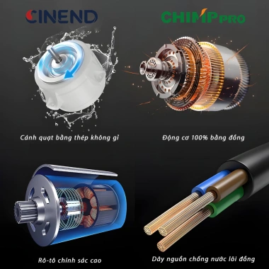 Máy bơm chìm CINEND 12V/24V chính hãng – Mạnh, chạy êm, an toàn, lắp đặt dễ dàng 4