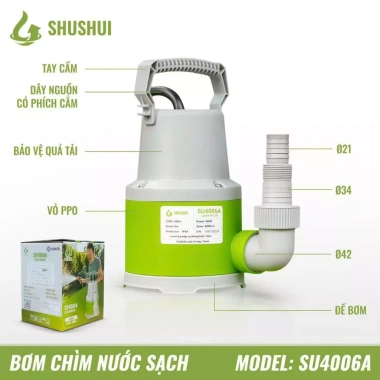Máy bơm chìm điện SHUSHUI 400W 220V 8m3/h cốt Inox có/phao, Giá 900.000, hút nước thải bể cá 2