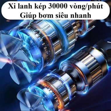 Máy bơm hơi lốp không dây 120W, pin đôi 4.000mAh, chip AI tự động ngắt, giá 770k 4