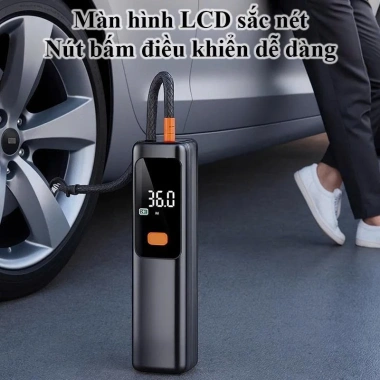 Máy bơm hơi lốp không dây 120W, pin đôi 4.000mAh, chip AI tự động ngắt, giá 770k 5