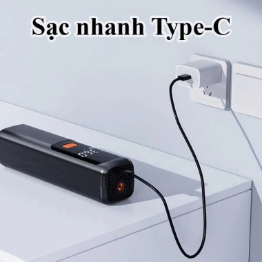 Máy bơm hơi lốp không dây 120W, pin đôi 4.000mAh, chip AI tự động ngắt, giá 770k 9