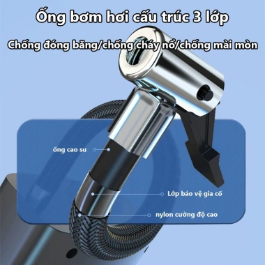 Máy bơm hơi lốp ô tô 12V mini độ chính xác cao - bơm không khí điện tử cho xe máy, xe đạp, ô tô, giá 140.000₫ 5