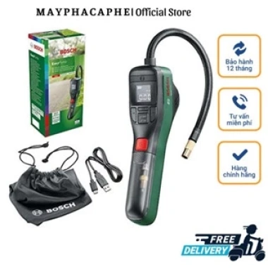 Máy Bơm Hơi Mini Bosch Pump - Nhập Đức, BH 12 Tháng, Dùng cho Xe Hơi & Xe Máy