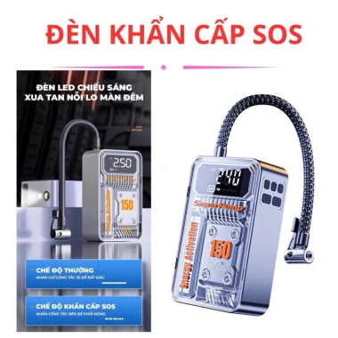 Máy bơm lốp không dây 3 chức năng: bơm hơi, sạc dự phòng, đèn pin - 150.000 VND 6