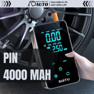 Máy Bơm Lốp Màn Hình Cảm Ứng ST9.616 Đa Năng Ô Tô - Xe Máy - Xe Đạp, Đèn Flash & Sạc Dự Phòng, Giá 523.000₫
