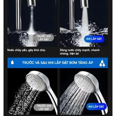 Máy bơm tăng áp 100W mini cho máy giặt, vòi hoa sen, lọc nước – Giá chỉ 681.000₫