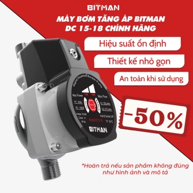 Máy Bơm Tăng Áp Biến Tần DC15-18 BITMAN Chính Hãng - Nhỏ Gọn, Dễ Lắp Đặt, 780.000
