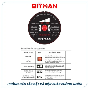 Máy Bơm Tăng Áp Biến Tần DC15-18 BITMAN Chính Hãng - Nhỏ Gọn, Dễ Lắp Đặt, 780.000 6 Máy Bơm Tăng Áp Biến Tần DC15-18 BITMAN Chính Hãng - Nhỏ Gọn, Dễ Lắp Đặt, 780.000 6