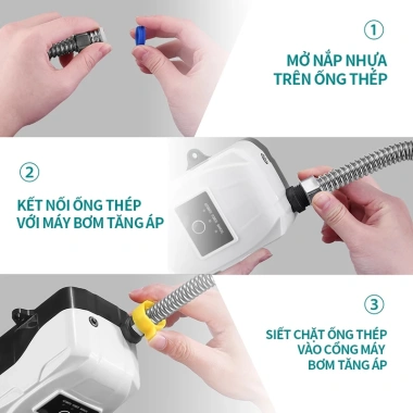 Máy Bơm Tăng Áp Tự Động 150W - Ép Nước Mạnh Nước Nóng & Toilet, Bảo Hành 12 Tháng, 490.000đ 4