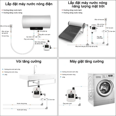Máy Bơm Tăng Áp Tự Động 150W - Ép Nước Mạnh Nước Nóng & Toilet, Bảo Hành 12 Tháng, 490.000đ 7