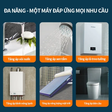 Máy Bơm Tăng Áp Tự Động 150W - Ép Nước Mạnh Nước Nóng & Toilet, Bảo Hành 12 Tháng, 490.000đ 9