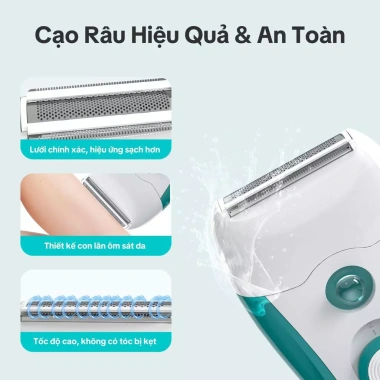 Máy Cạo Lông Đa Năng 3 trong 1 - Cạo mặt, cơ thể, nách, bikini, râu toàn thân, an toàn không đau, giảm giá 20% 6