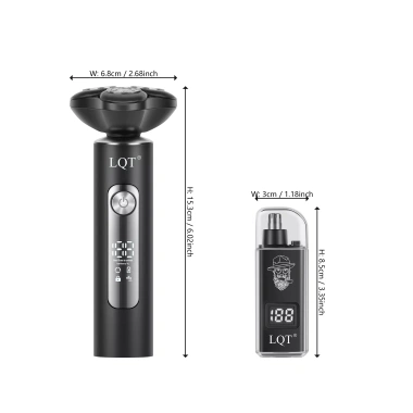 Máy cạo râu điện nam LQT - Đầu lưỡi từ tính xoay 3D, sạc USB, khô ướt, du lịch, quà Ngày Cha 2